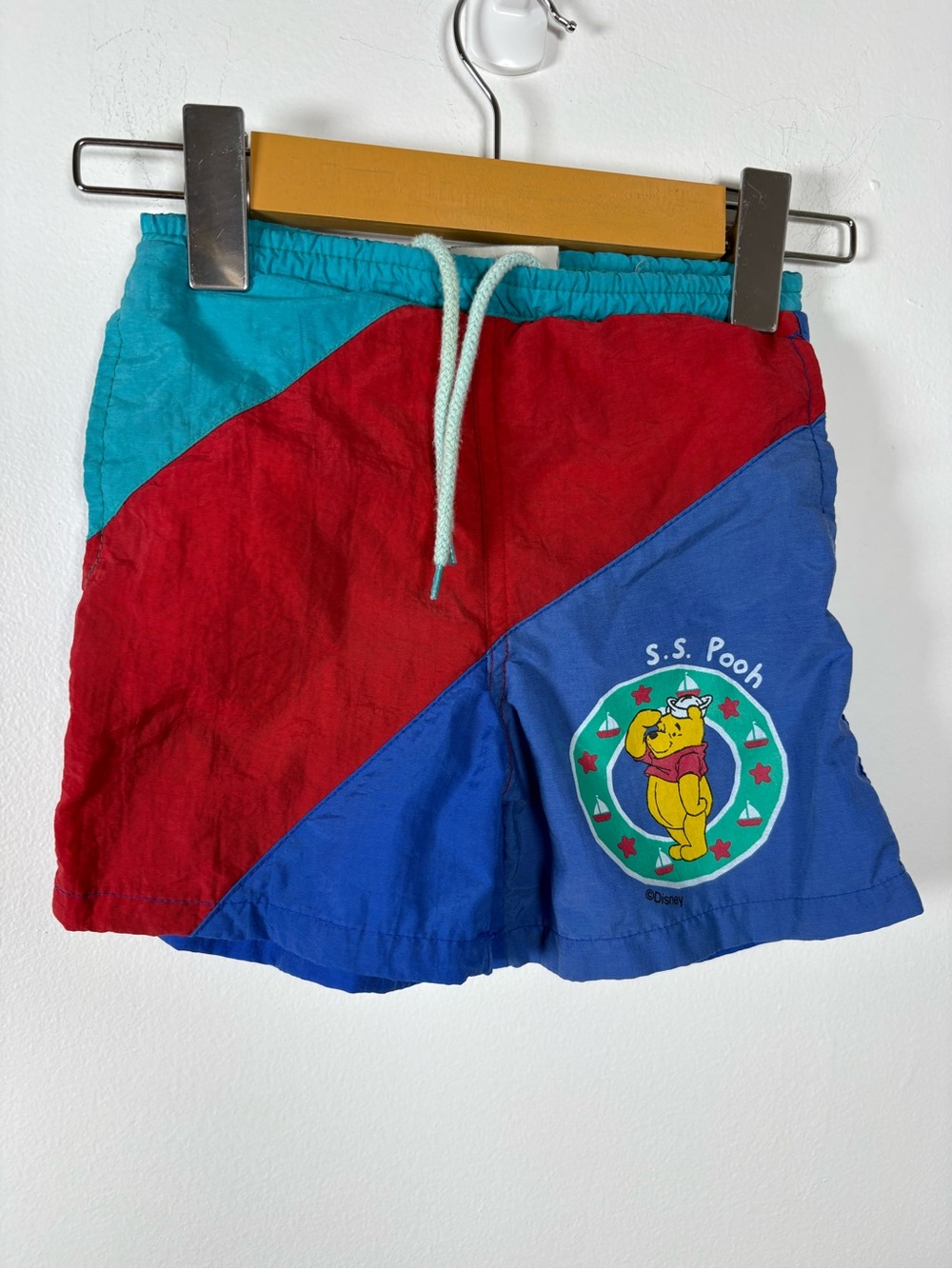 Disney Pooh Colorblock Swim Shorts - Red, Blue, Teal